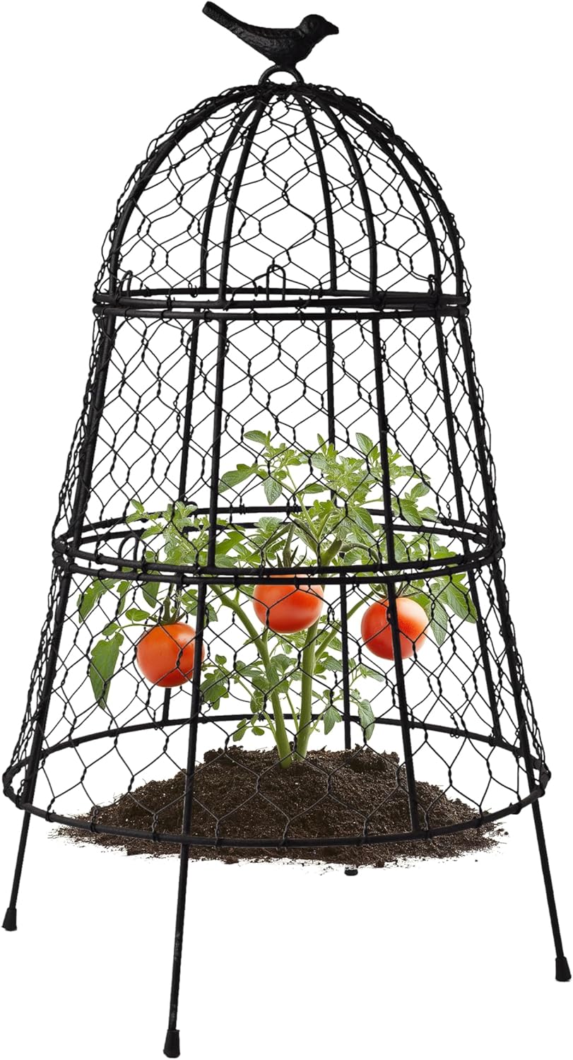 Pack of 12 Heavy-Duty Chicken Wire Plant Cloches – Rustproof Garden Protectors and Plant Cages for Vegetables and Flowers – Safeguard Plants from Deer and Critters – 20” x 12”