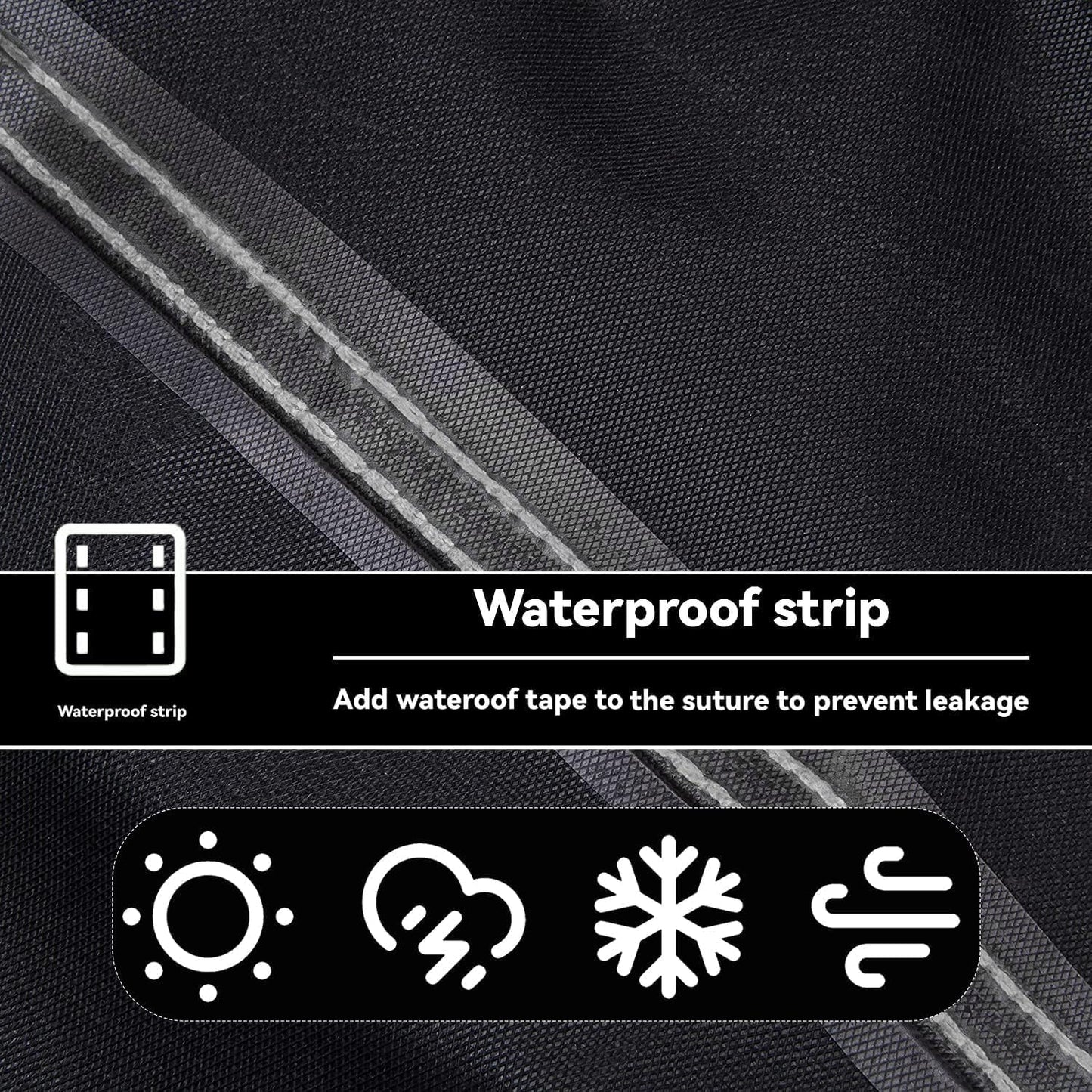 Outdoor Patio Square Table Cover 38 inch Black Heavy Duty Waterproof Cover for Square Slatted Tabletop