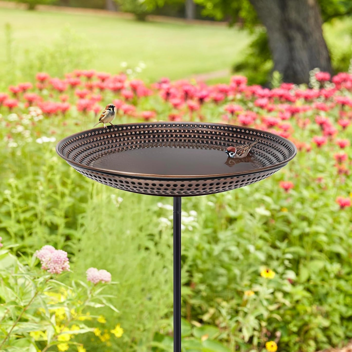 Good Directions Bronze Finish Bird Bath on Garden Pole 18"