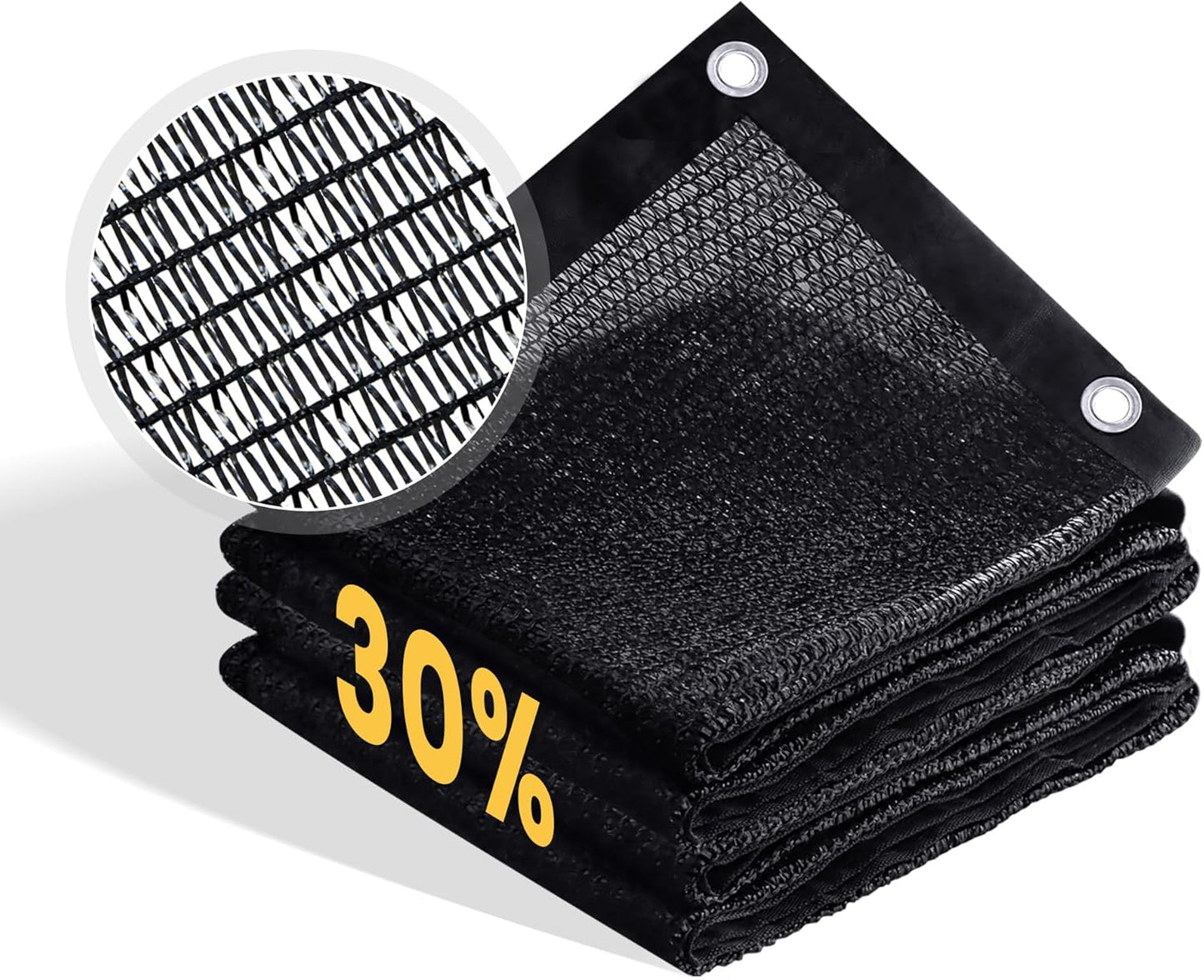 VICLLAX 30% Shade Cloth, 5x10FT Durable Black Mesh Trap with Every 3 FT Grommet, Sun Shade Fabric Netting for for Plants Cover, Greenhouse, Chicken Coop, Barn Kennel, Garden Patio
