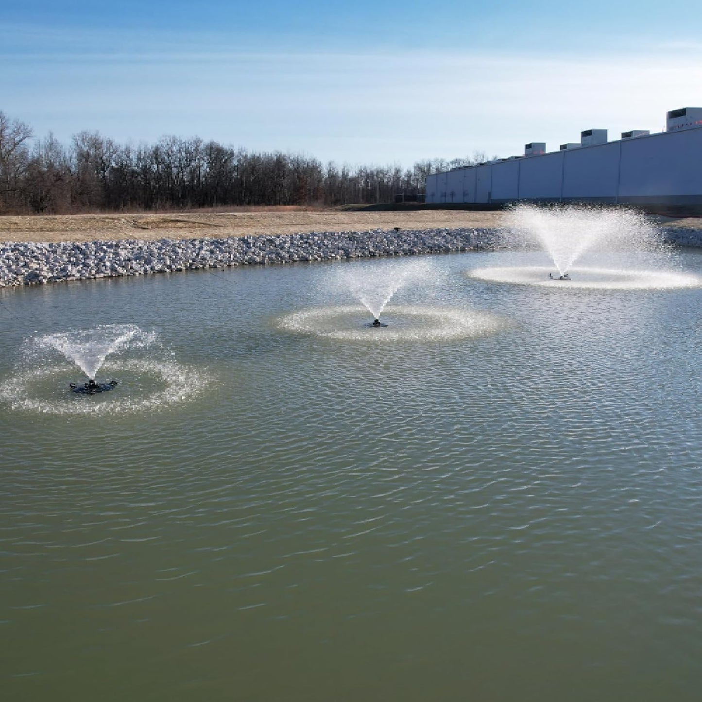 HALF OFF PONDS Floating Fountain – 1.2 HP Pond Aerator, 100' Cord – 10,000 GPH Water Pump – 11 Spray Patterns - Energy-Efficient – White LED Lights - for Large Ponds, Lakes & Water Gardens