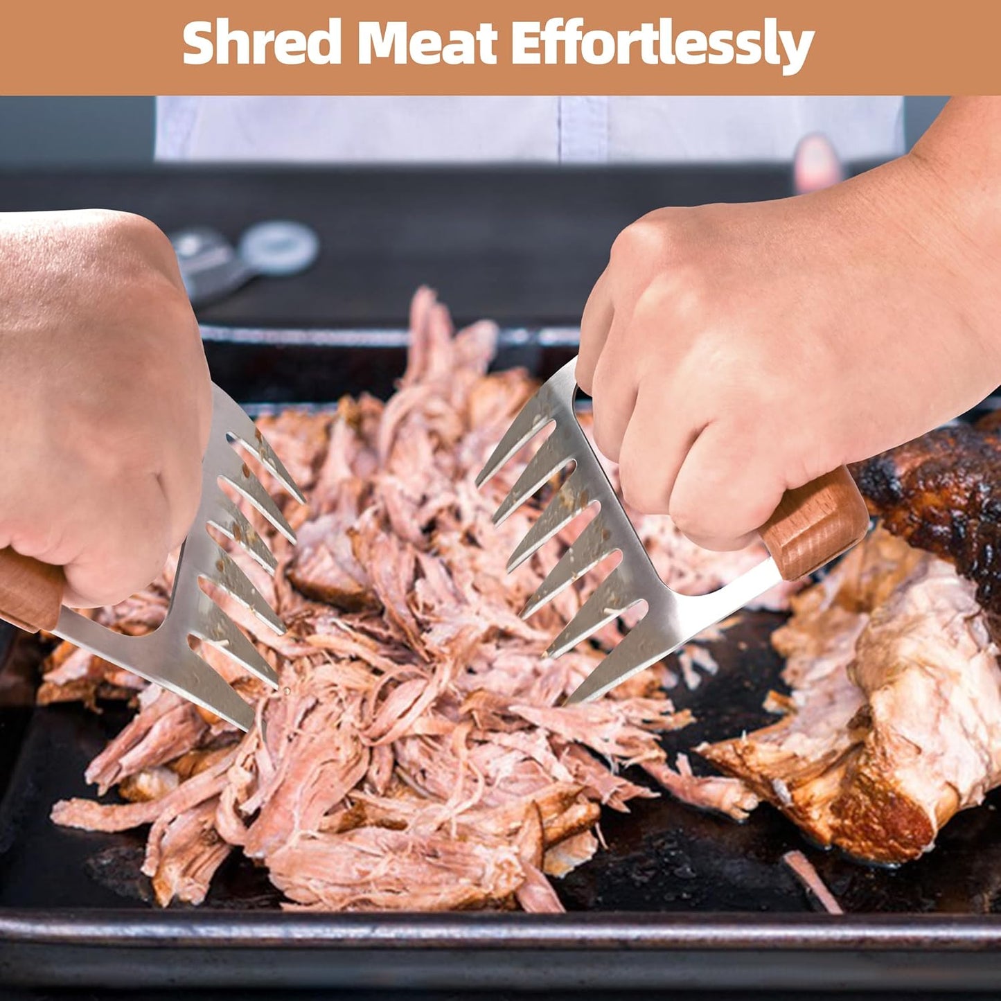 Metal Meat Shredder Claws - BBQ Grilling Gifts for Men & Women, Shredding Claws for Pulled Pork - Christmas Gifts for Dad, Father, Husband