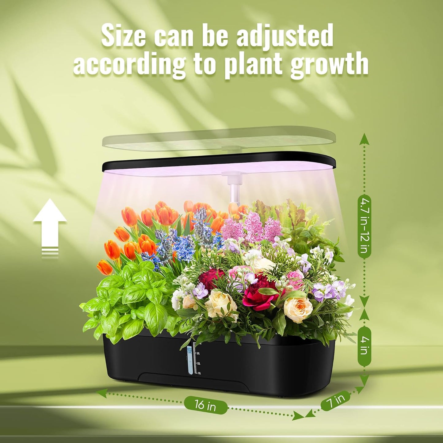 Indoor Garden Hydroponics Growing System 12 Pods, Indoor Herb Garden with LED Grow Light, Adjustable Height Up to 12inch, Hydroponics for Family