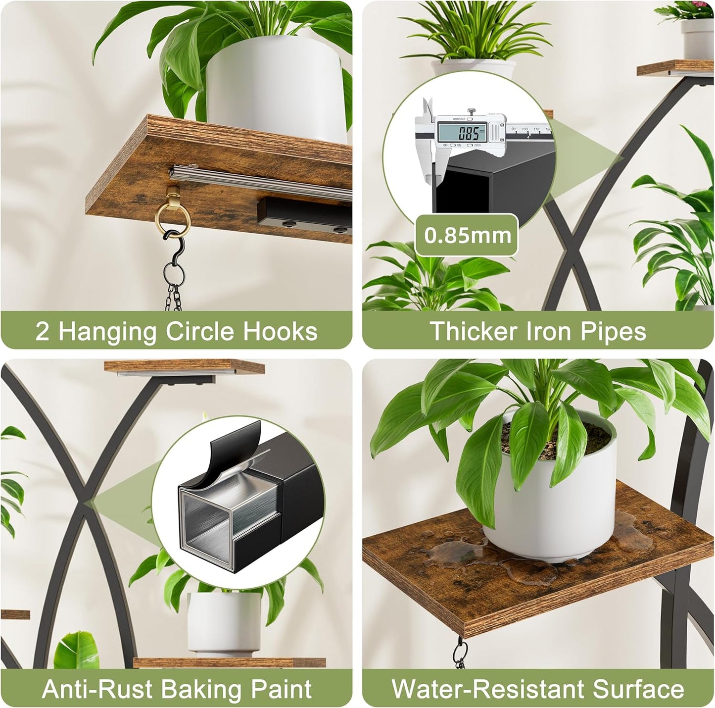 Plant Stand Indoor with Grow Lights - 7 Tiered Large Indoor Plant Shelf , 66" Tall Plant Stands for Plants Multiple, Tree-Shaped Metal Display Holder, Corner Plant Rack for Living Room Patio Home