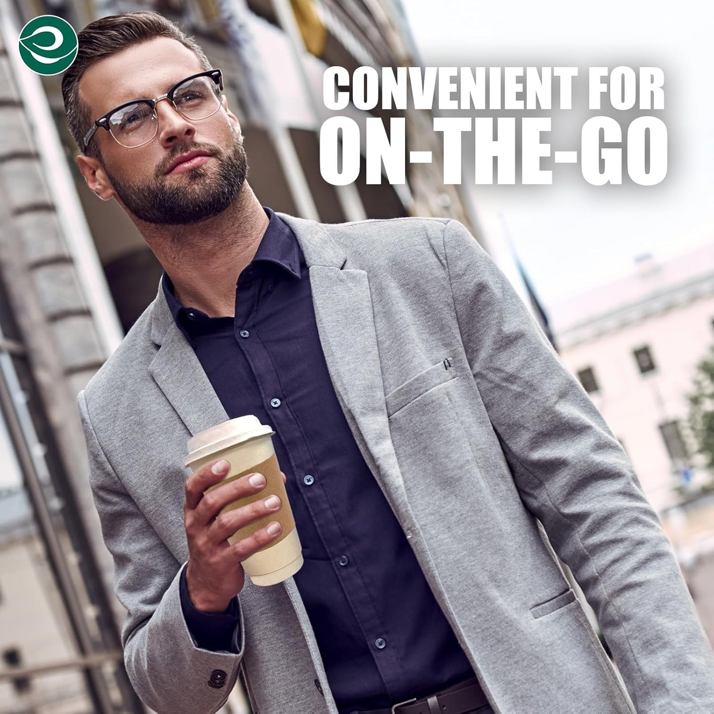 ECO SOUL 100% Compostable Coffee Cups With Lids & Sleeves - 12 Oz (200 Counts) To Go Coffee Disposable Bagasse Cups |Sturdy & Eco-Friendly Cups for Cafes, Party, Office