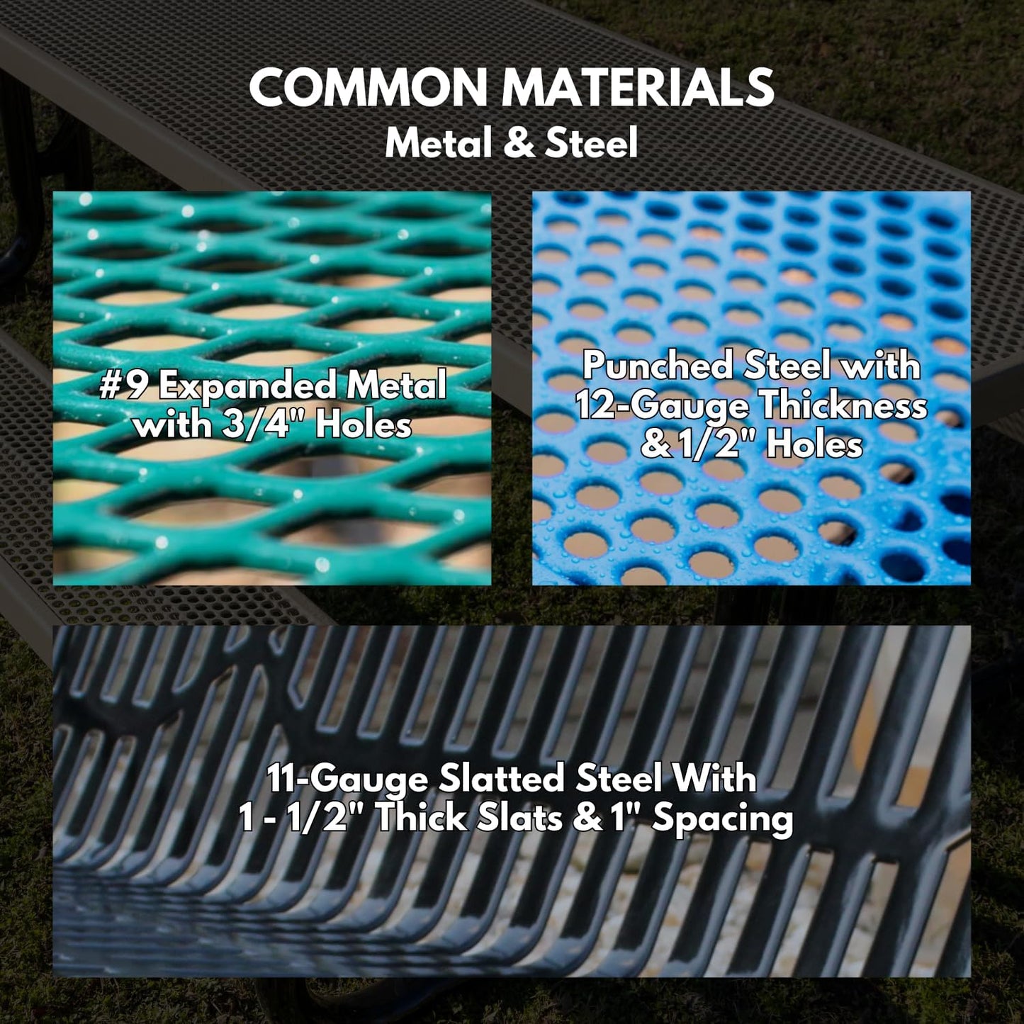 Coated Outdoor Furniture Heavy-Duty Outdoor Bench Thermoplastic Coated, Slatted Steel, Commercial-Grade Garden Bench, Made in America (Portable with Back, 4 Ft, Yellow)
