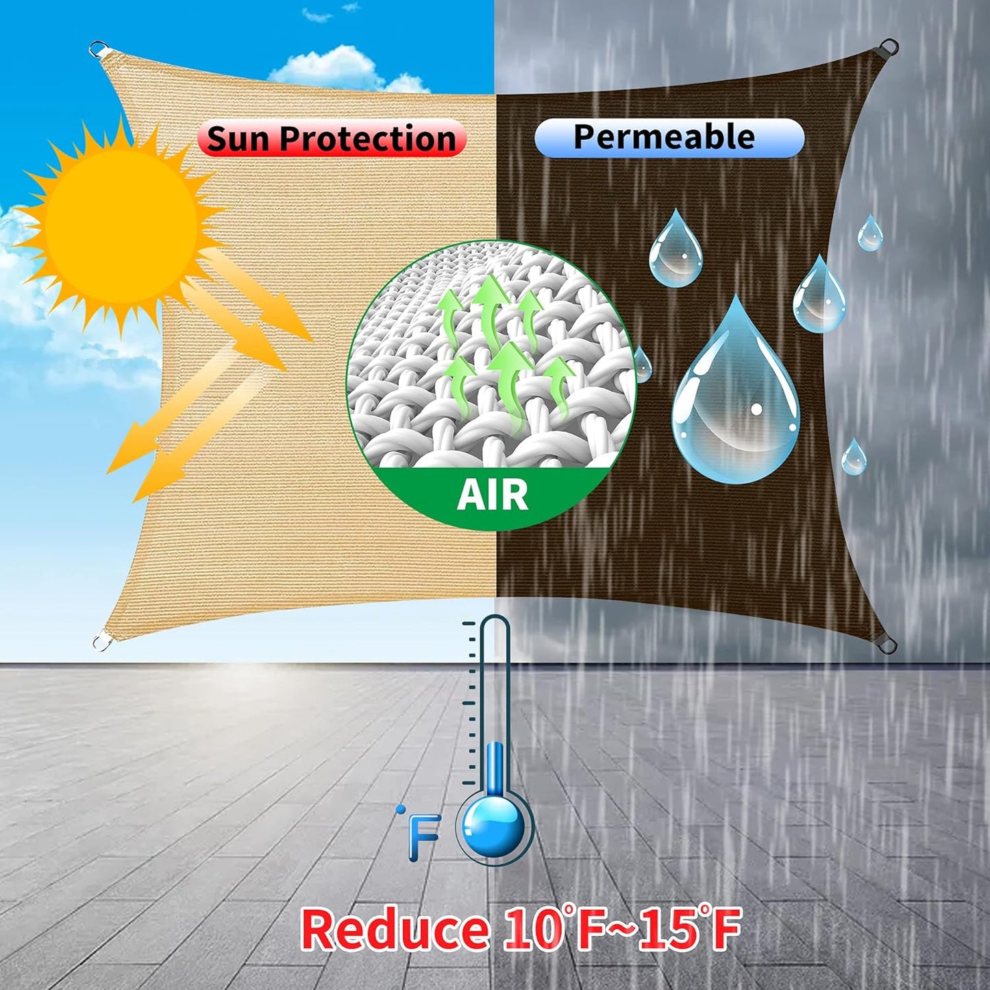 7' x 24' Black Rectangle Sun Shade Sail SSP1212 Canopy Durable Fabric UV Block Awning We Make Custom Orders