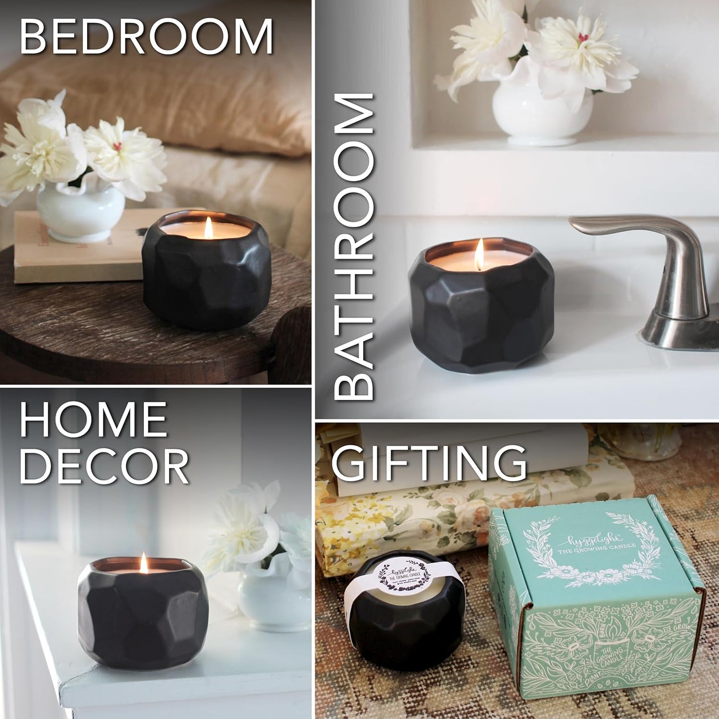 The Growing Candle, Coffee Scented, 13oz Ceramic Pot, Aromatherapy Candles, 100% Soy, Cream and Espresso Aroma for Home, Emma