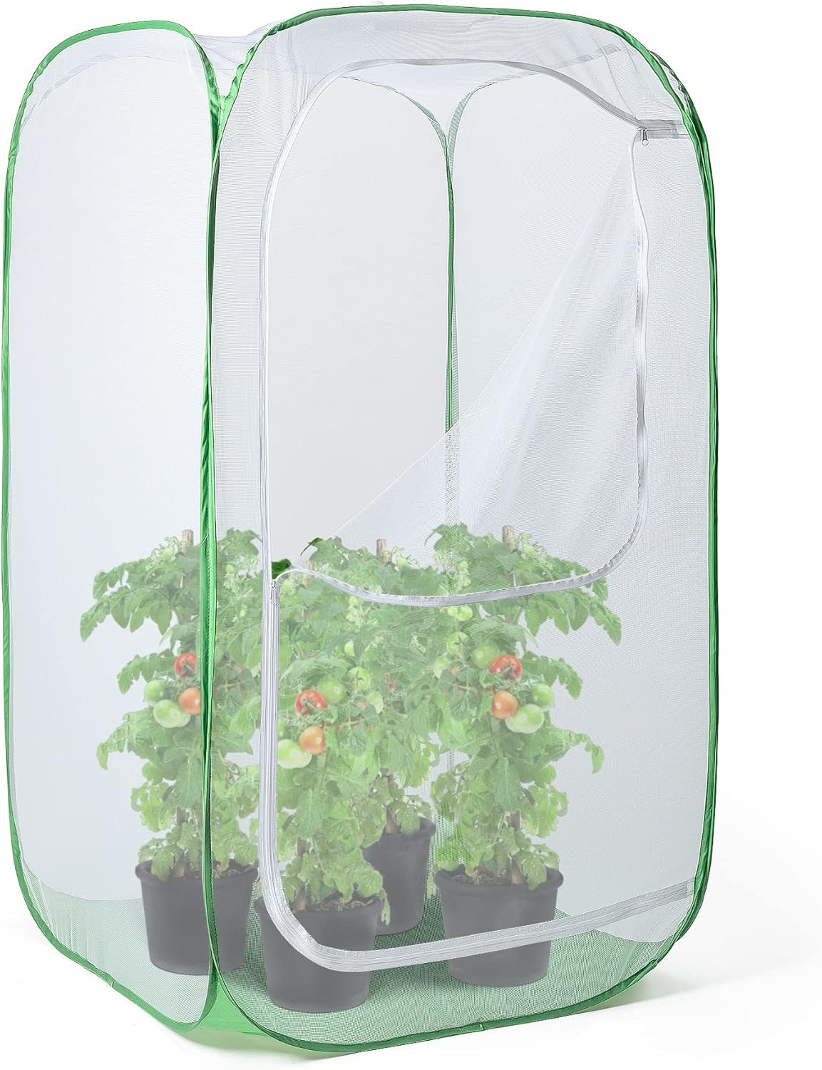 59" Outdoor Mesh Plant Enclosure, Mesh Plant Cover for Pests, Bird and Pest Protection Guard for Fruit, Vegetables, Flowers and Herbs Pop-Up Cage 35"x35"x59"