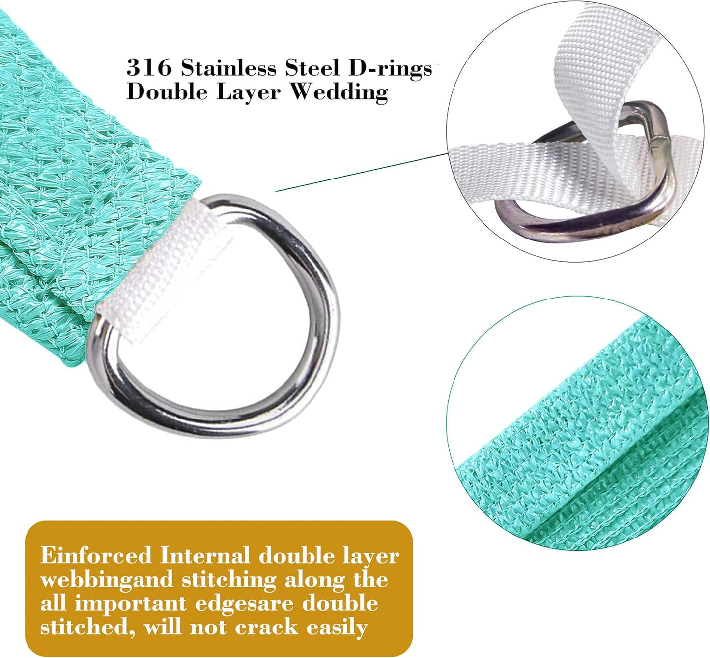 10' x 18' Turquoise Rectangle Sun Shade Sail SSP1212 Canopy Durable Fabric UV Block Awning,We Make Custom Orders
