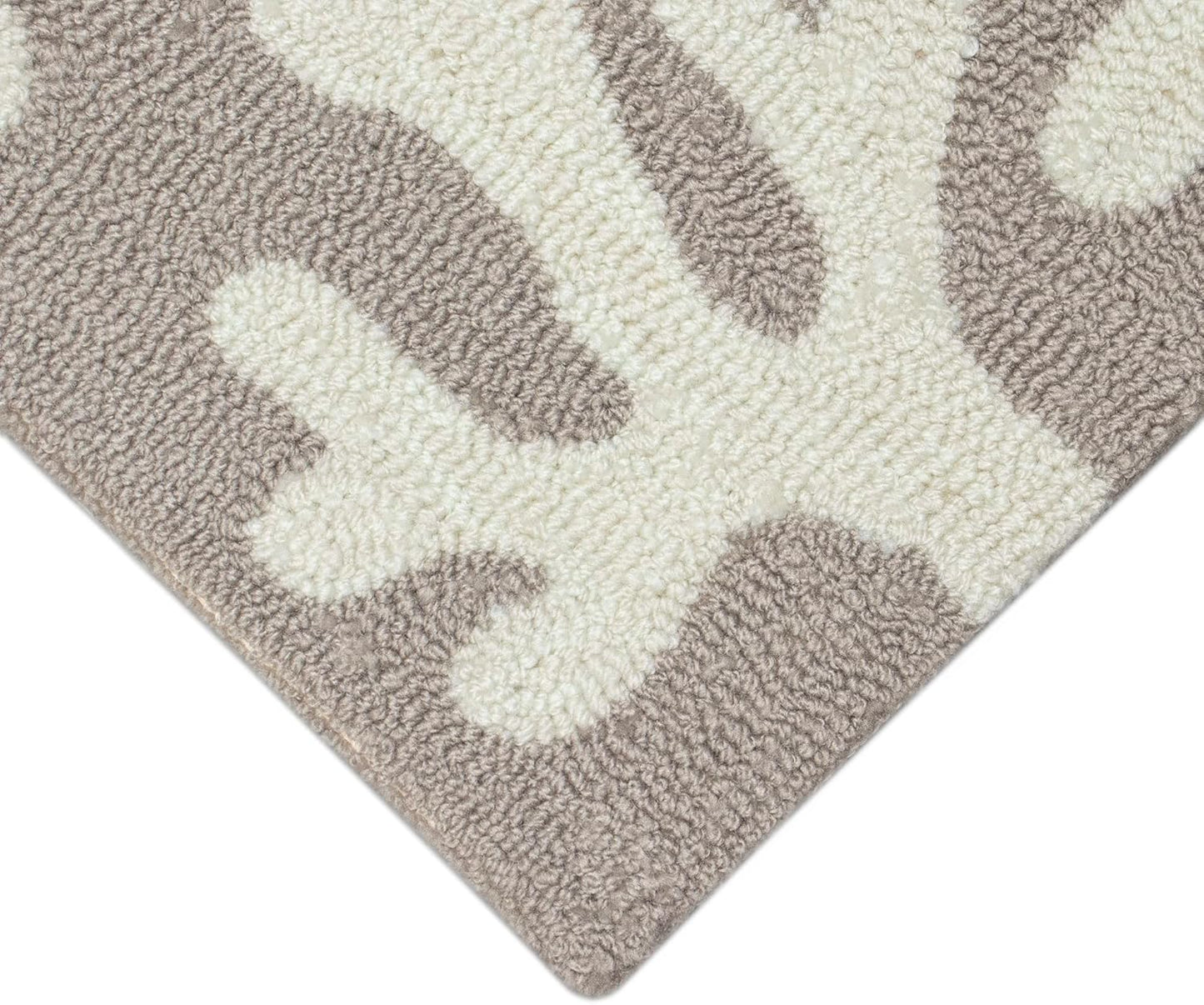Liora Manne CAPRI Indoor/Outdoor Handmade Synthetic Blend Durable Area Rug - Traditional Border Coastal Beach Accent (Coral Border Silver) (2' x 3')