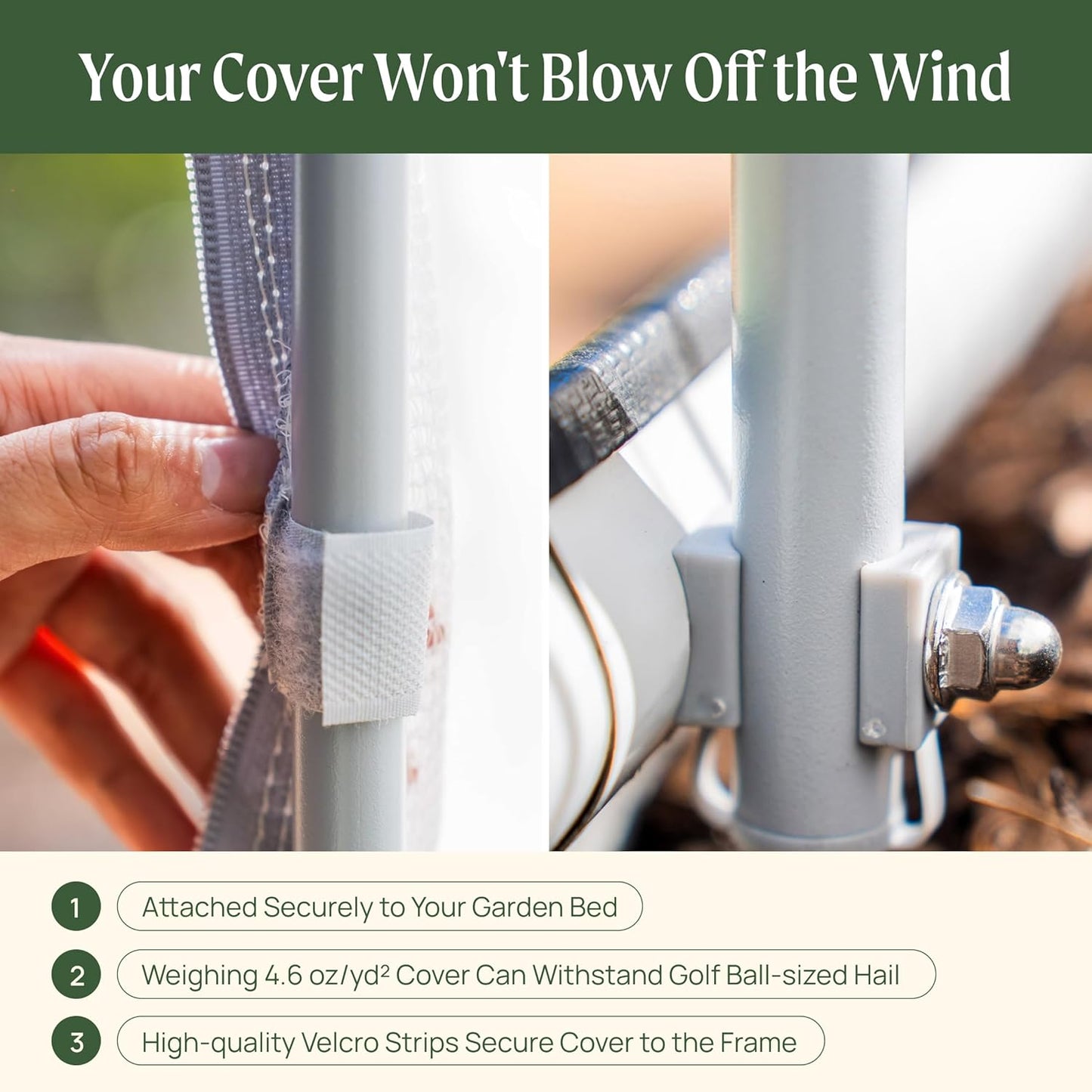 Vego garden Cover System for 2.0' x 4.0' Elevated Rolling Garden Bed-S Series