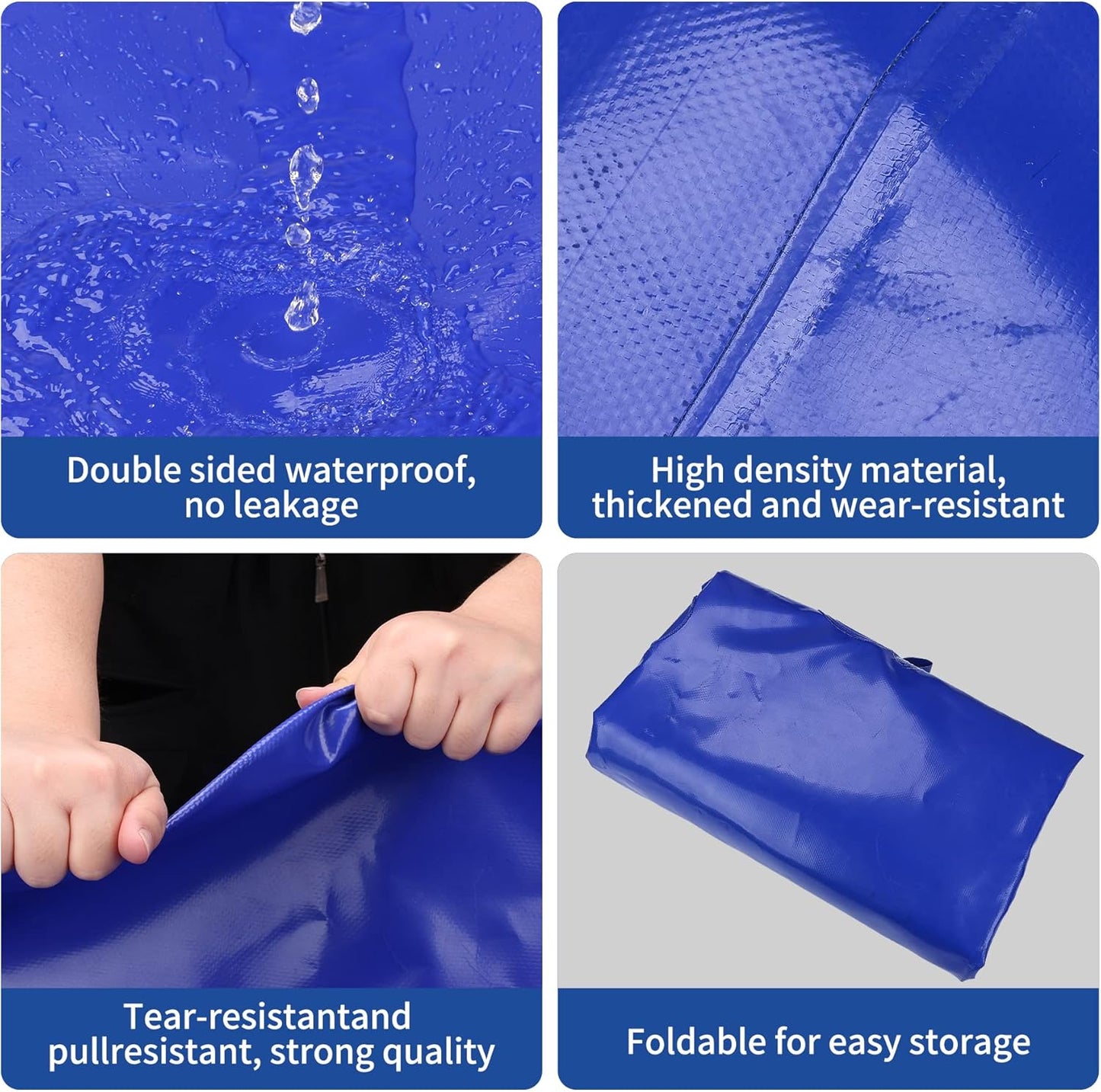 4000 L/1000 Gal Water Bladder Tank, Foldable Portable Water Storage Container, Emergency Water Bag for RV, Truck Bed, Fire Prevention, Drought Resistance, Blue