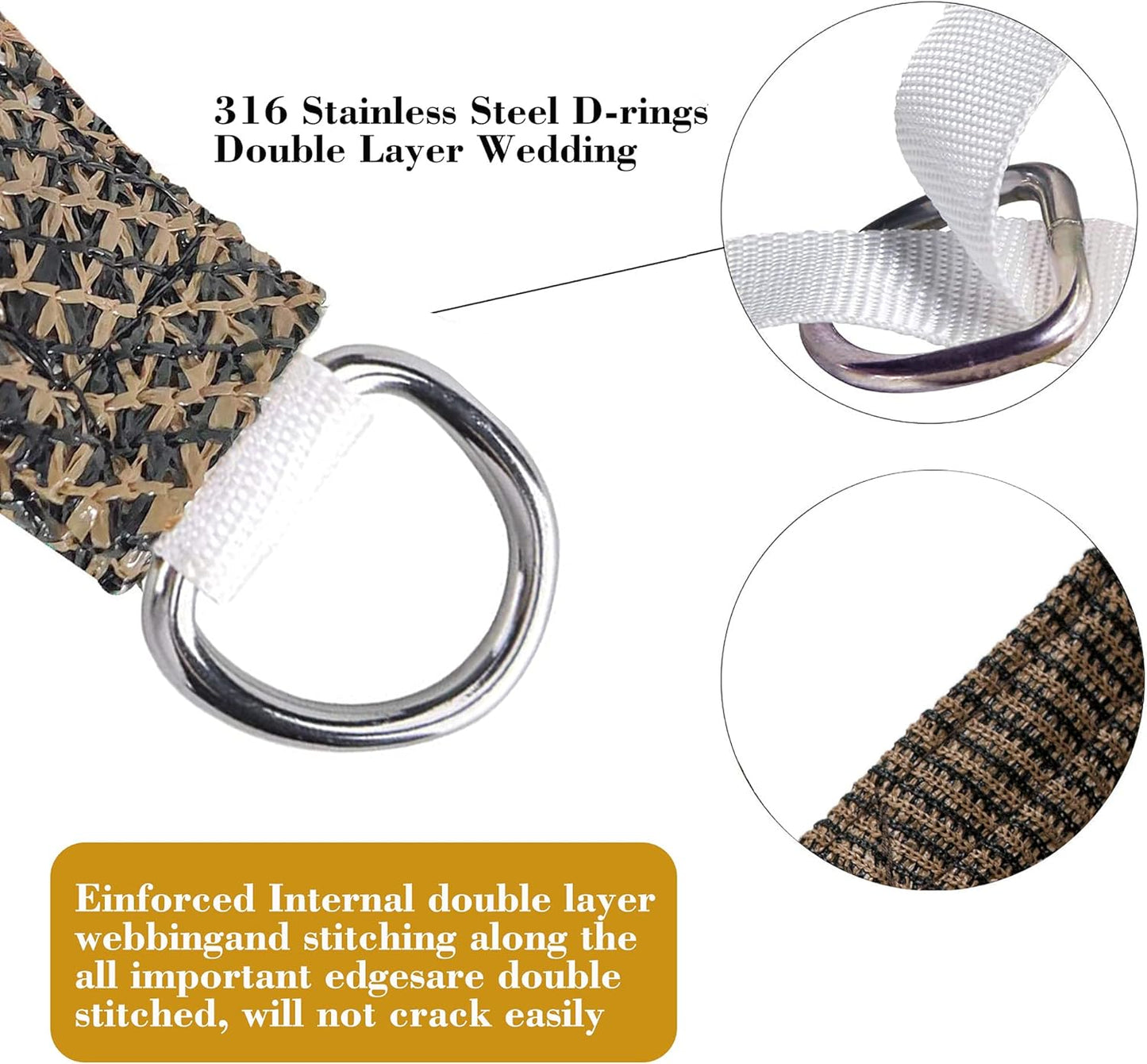19' x 21' Brown Rectangle Sun Shade Sail SSP1212 Canopy Durable Fabric UV Block Awning,We Make Custom Orders