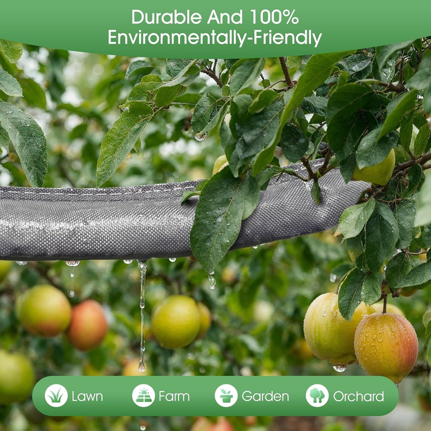 Flat Soaker Hose for Garden Beds 100 ft,Linkable Drip Irrigation Hose Save 80% Water, Leakproof Watering Hose with Holes, Duty Double Layer Flexible Leakproof(50 FT x 2Pack)