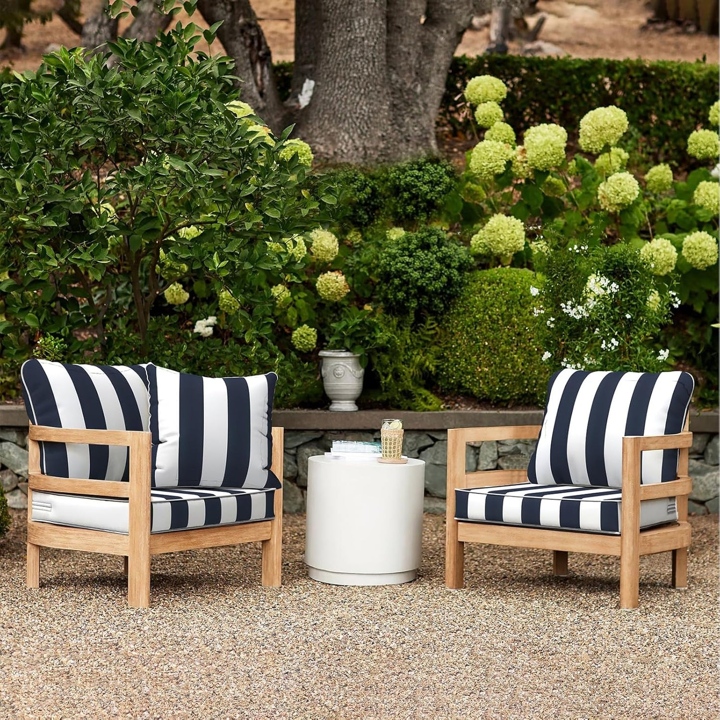 LVTXIII Outdoor/Indoor Deep Seat Cushion Patio Seat and Back Cushion Set All-Weather Replacement Chair Cushion for Garden Furniture Decoration, 24"x24"x4", Cabana Navy