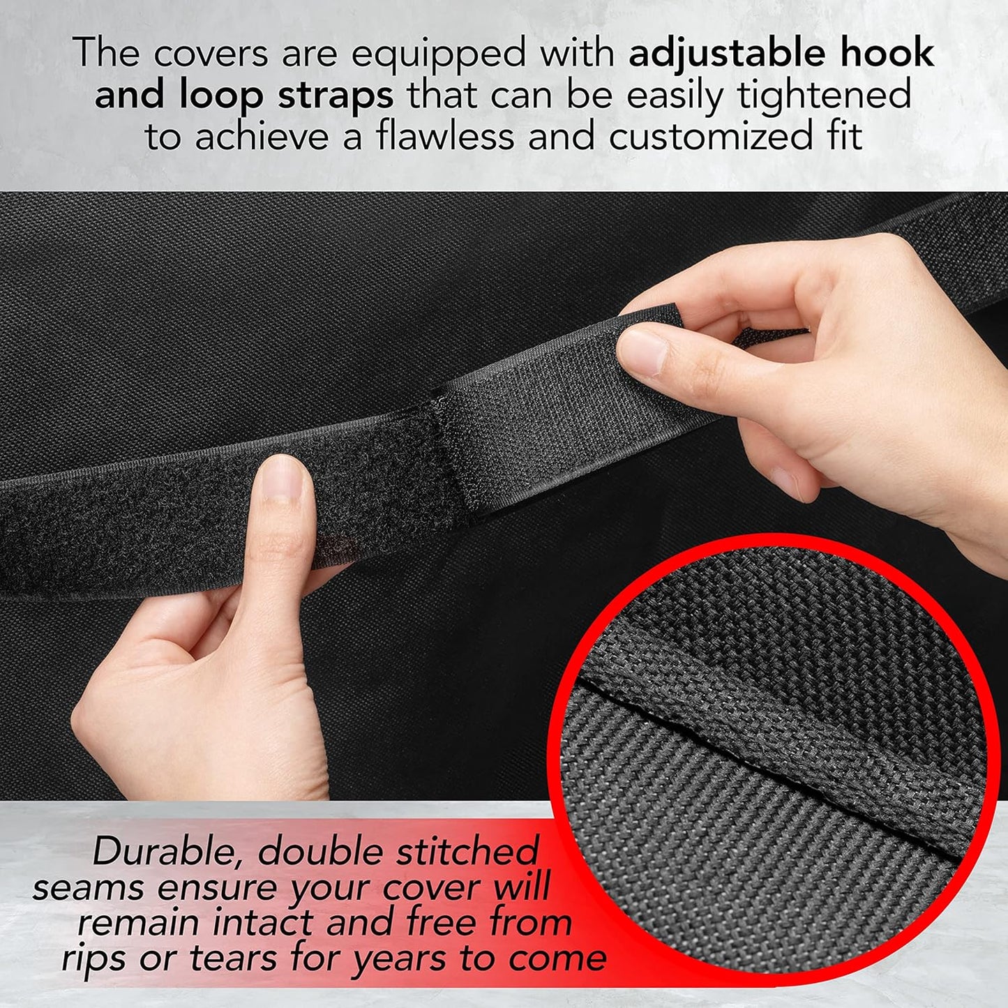 Heavy Duty BBQ Grill Cover for Outdoor Grill, 64 Inch – Waterproof, Weather Resistant, UV & Fade Resistant with Adjustable Straps – Gas Grill Cover for Weber, Genesis, Charbroil, etc. Black