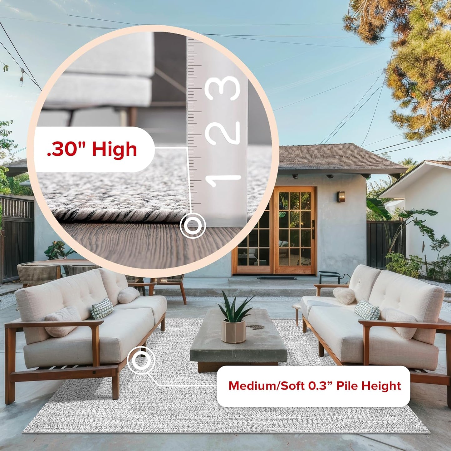nuLOOM 6' Square Solid Hand Braided Indoor/Outdoor Area Rug, Pet-Friendly, High Traffic, Weather Resistant, for Patio, Balcony, Bedroom, Living, Dining Room, Wynn Salt and Pepper