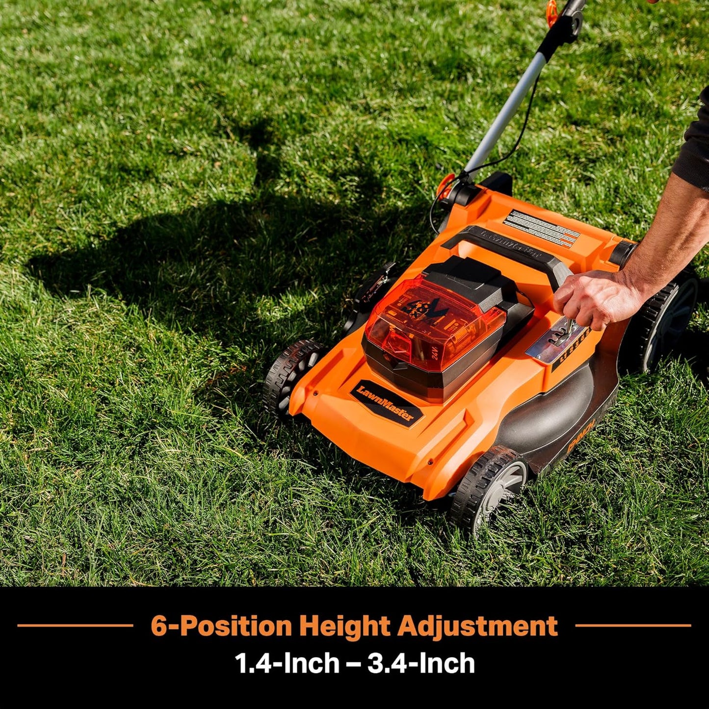 LawnMaster CLMF4819A 48V MAX* 19-inch Brushless Cordless Mower with 2X24V MAX* 4.0Ah Battery and a Dual Charger