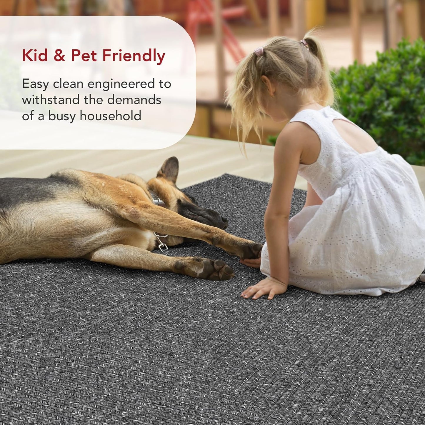 nuLOOM 8' Square Solid Hand Braided Indoor/Outdoor Area Rug, Pet-Friendly, High Traffic, Weather Resistant, for Patio, Balcony, Bedroom, Living, Dining Room, Wynn Charcoal