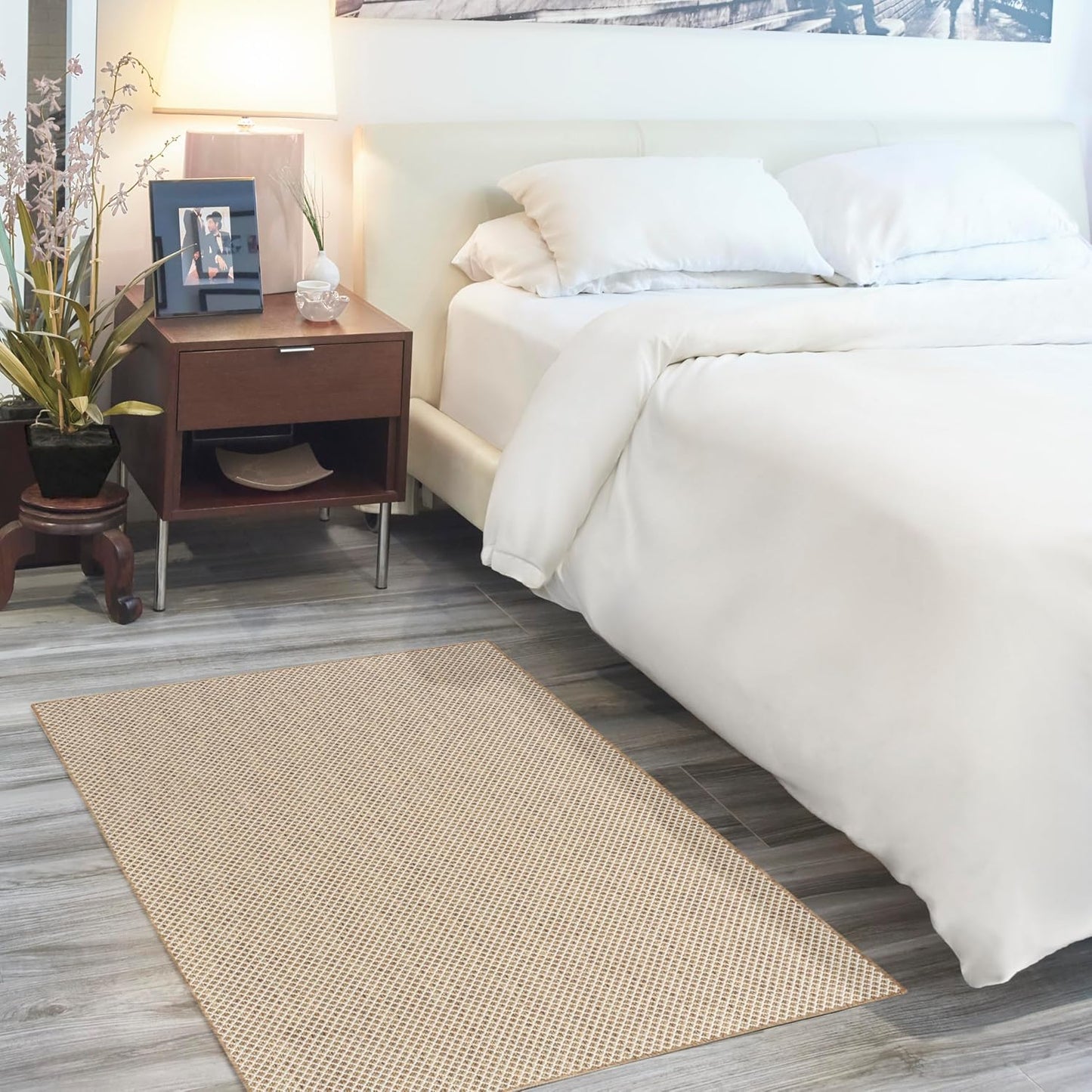 Nourison Home Courtyard Jute Ivory 3' x 5' Area Rug - Easy Cleaning, Non Shedding, Bed Room, Living Room, Dining Room, Kitchen (3' x 5')