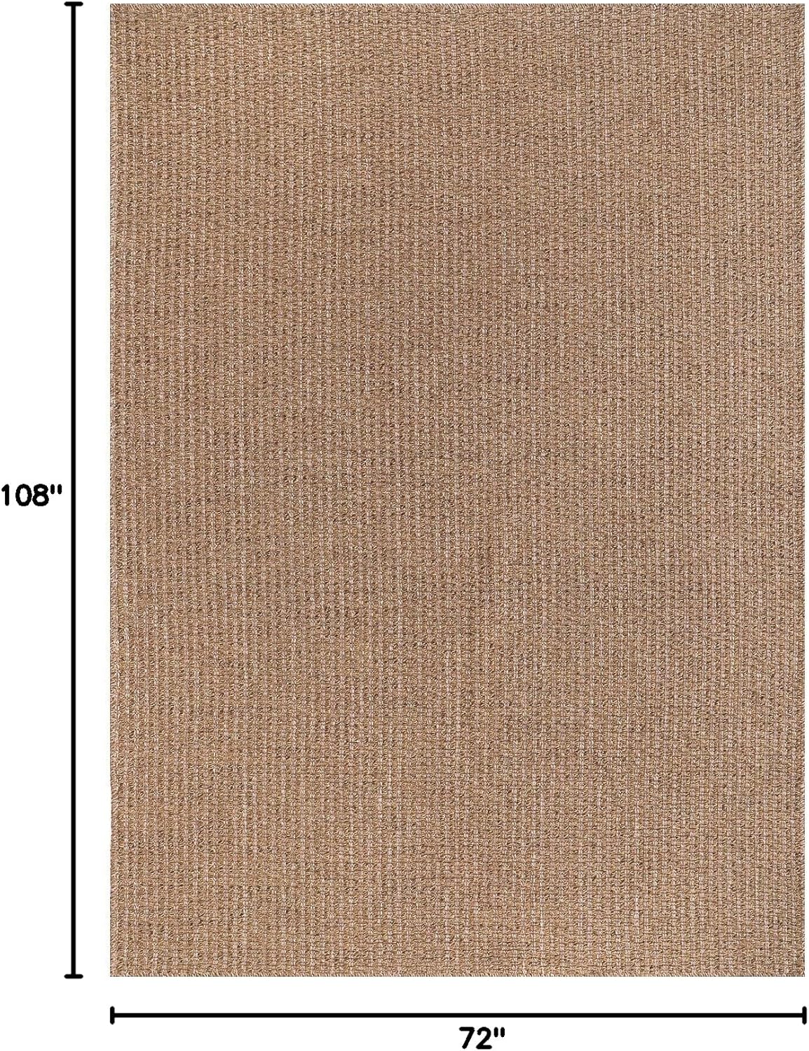 Easy Jute Rug 6x9 Indoor Outdoor Natural Rugs Solid Fiber Rug Woven Area Rug Boho Easy Clean Inside Carpet for Living Room Bedroom Dining Room Hallway or Outdoor Patio Porch (6 X 9 Natural)