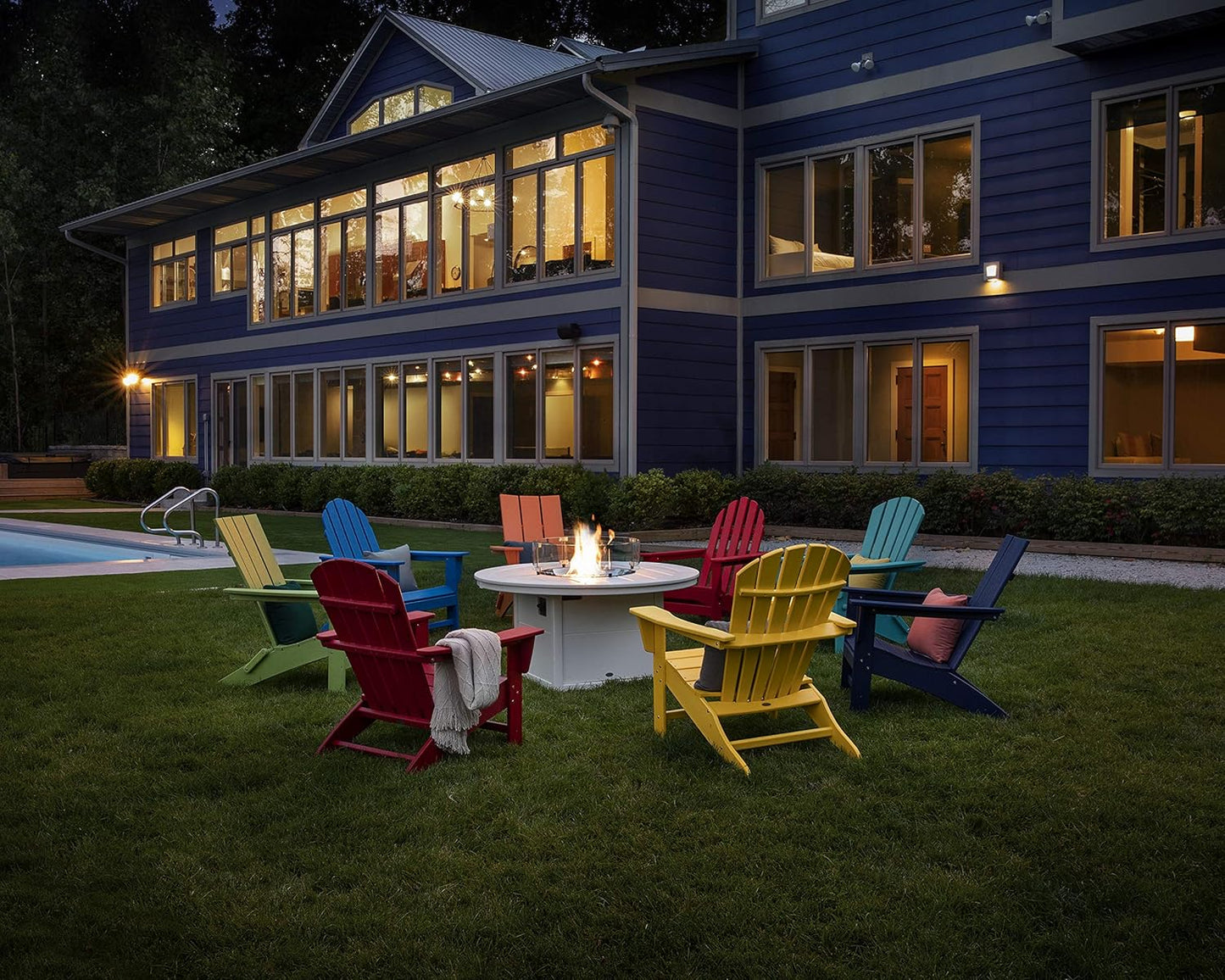 Polywood Vineyard Adirondack Chair, Teak Color