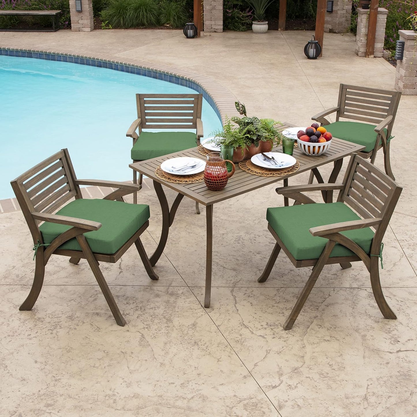 Arden Outdoor Seat Cushion, 19 x 19, Rain-Proof, Fade Resistant Bright Moss Green Leala