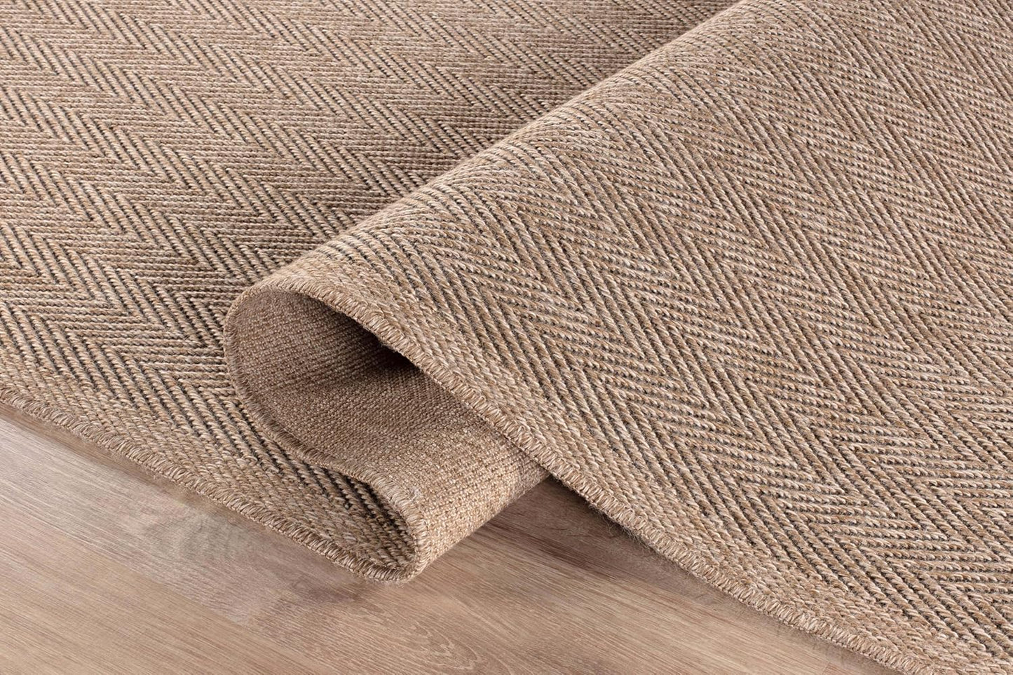 CAMILSON Easy Jute Round Rug 4ft Indoor Outdoor Natural Color Fiber Area Rugs for Living Room Patio and Kitchen Rug Herringbone Woven Design Easy-Cleaning Washable Outside Carpet Alfombras (4 Round)