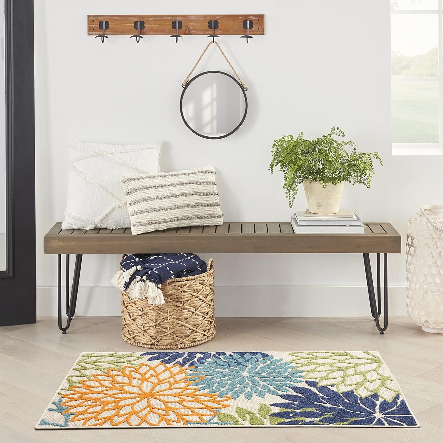 Nourison Home Aloha 36" x 60" Fabric Indoor/Outdoor Rug in Multi-Color