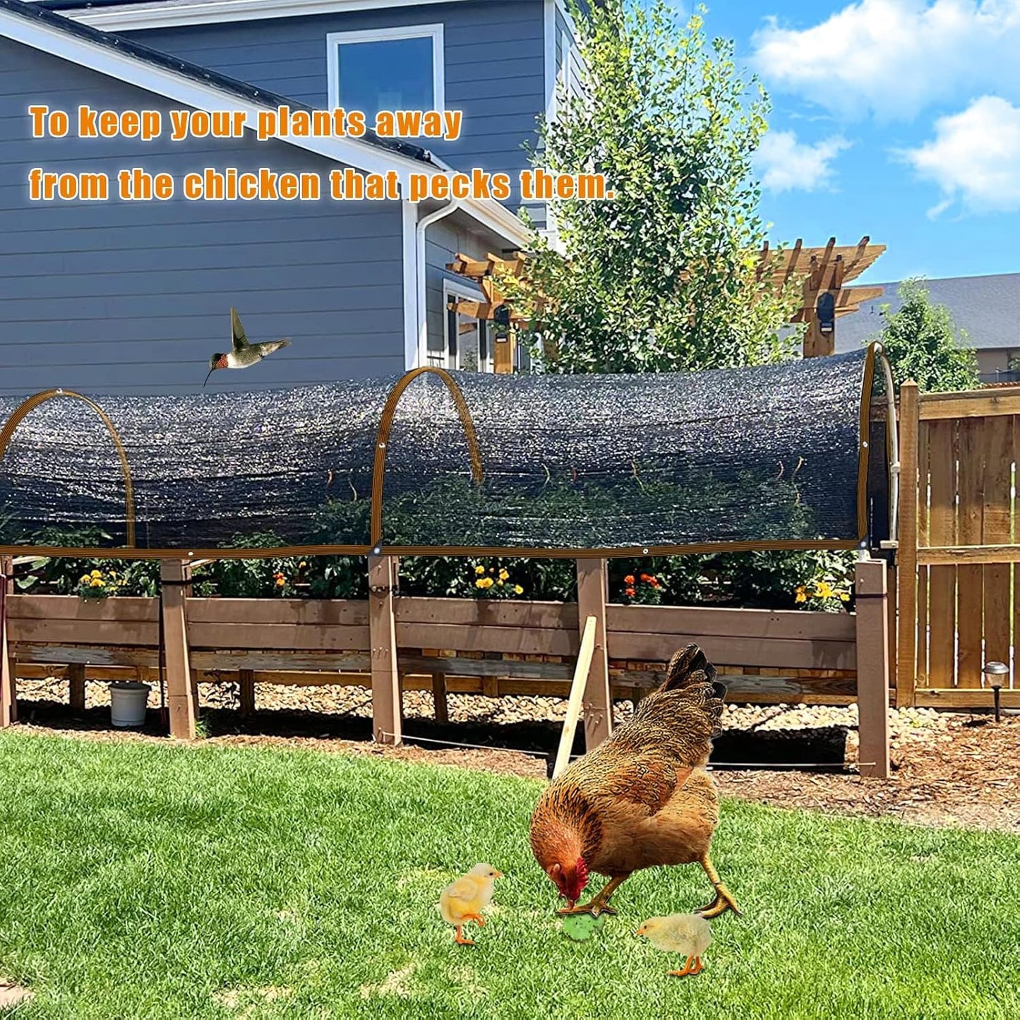 Shade Cloth - for Garden Plants Greenhouse, 70% Sunblock Shade Neting -for Outdoor Garden Pergola Patio Lawn Pool, Easier to Hang Sun Protection Neting Covers for Kennel Chicken Coop