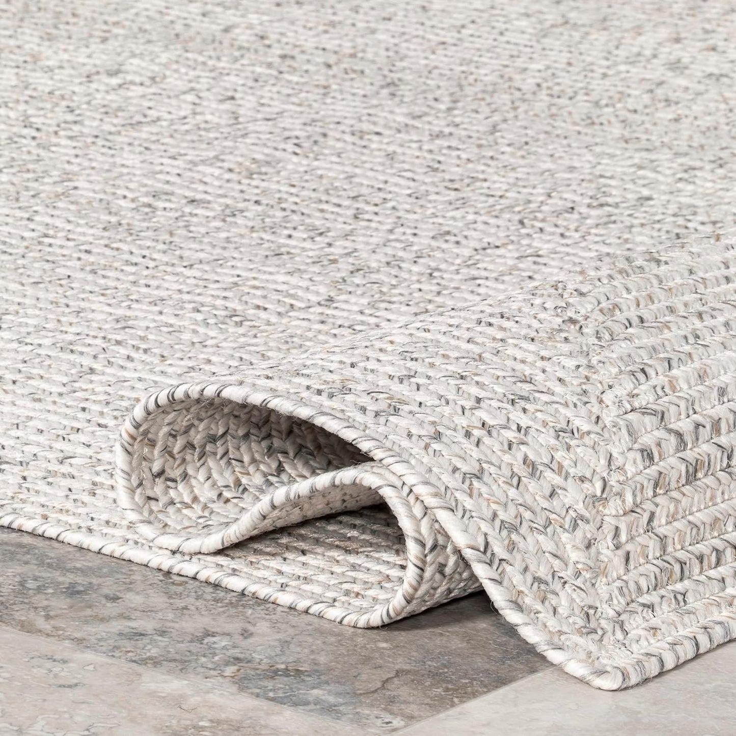 nuLOOM 11'6" x 14'6" Solid Hand Braided Indoor/Outdoor Area Rug, Pet-Friendly, High Traffic, Weather Resistant, for Patio, Balcony, Bedroom, Living, Dining Room, Wynn Ivory