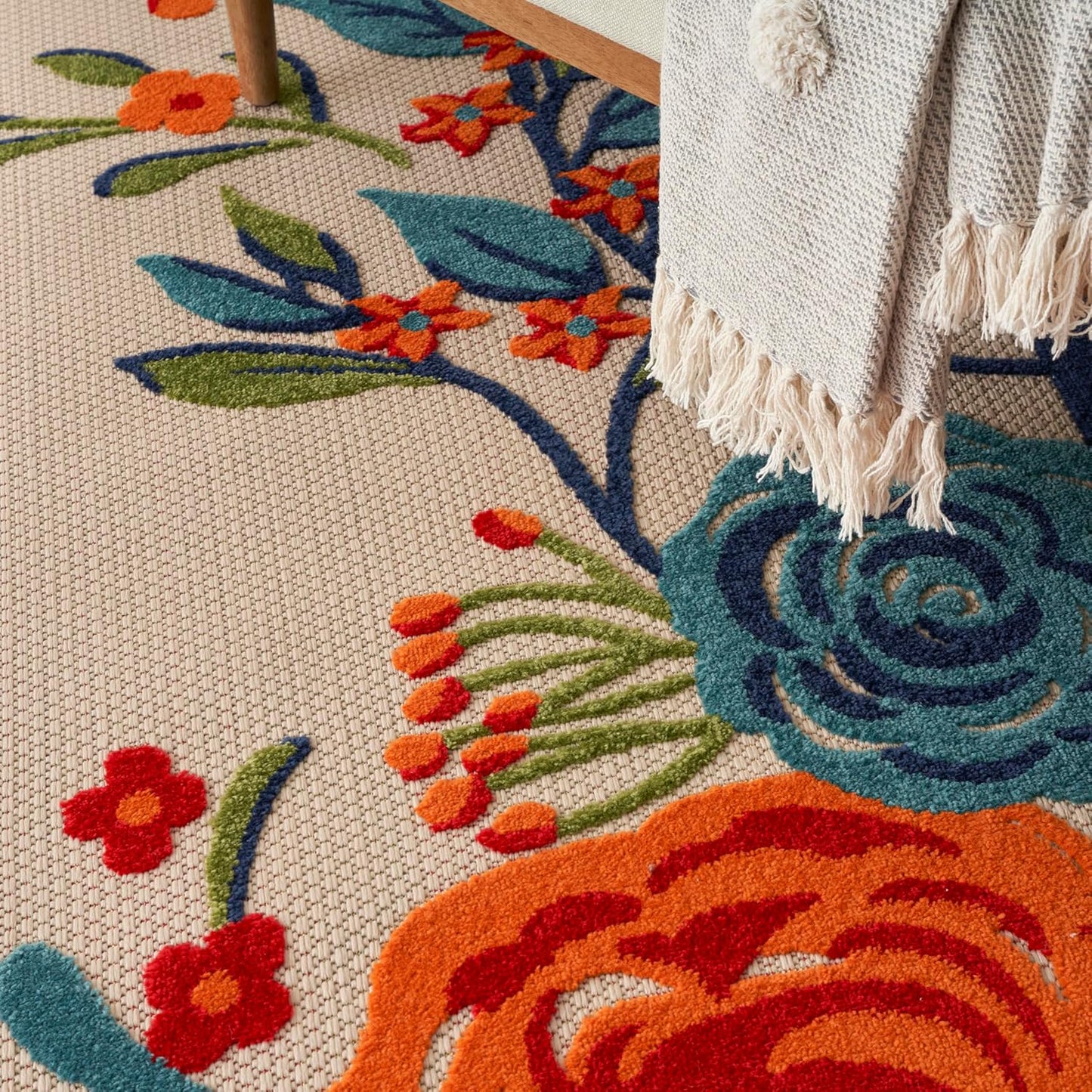 Nourison Home Aloha 72x108 Contemporary Fabric Rug in Multi-Color