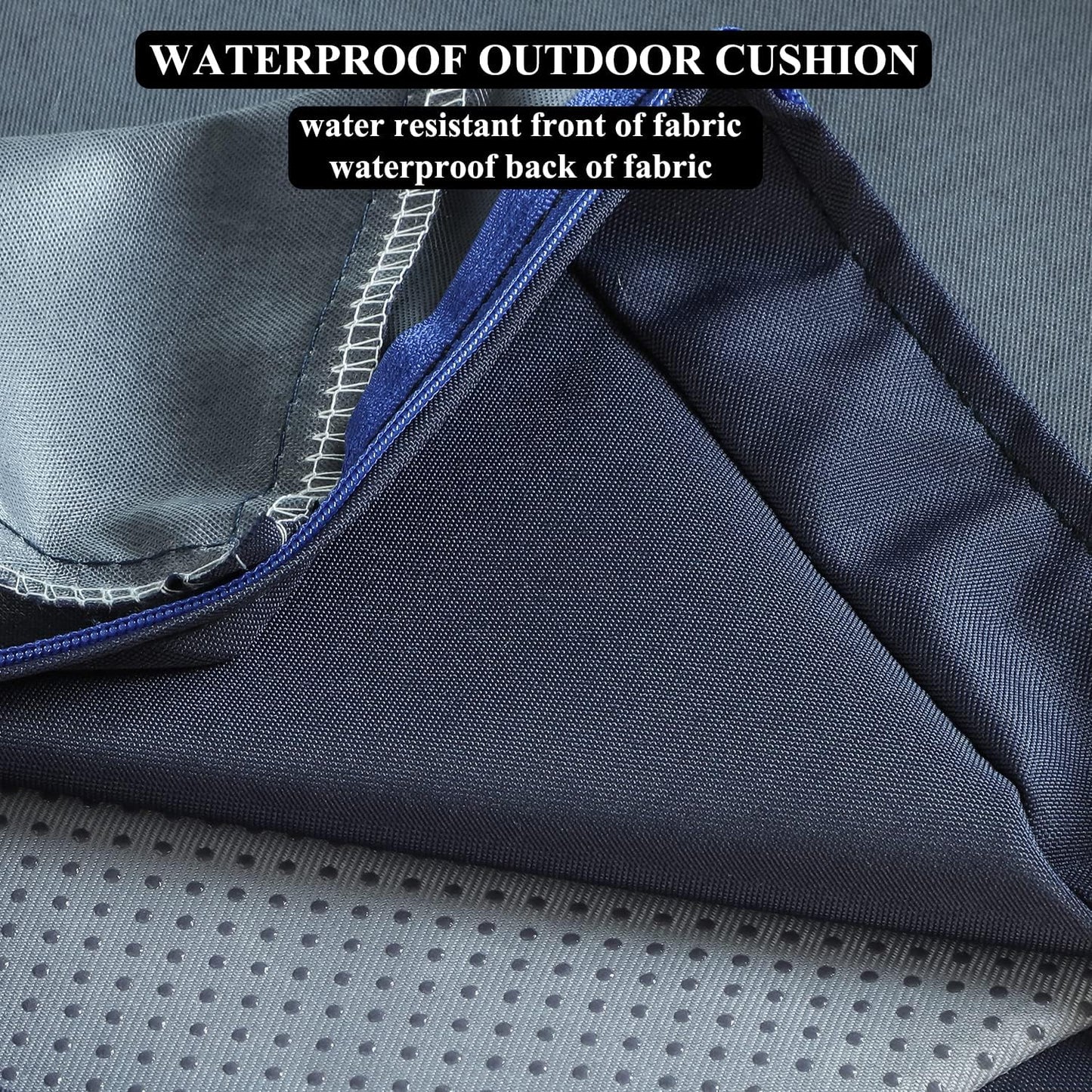 Patio Chair Cushions Non Slip Bottom Chair Pad with TiesSet of 2 Waterproof Square Outdoor Seat Cushion Replacement for Garden Swing Furniture 18x18 Inch, Navy Blue