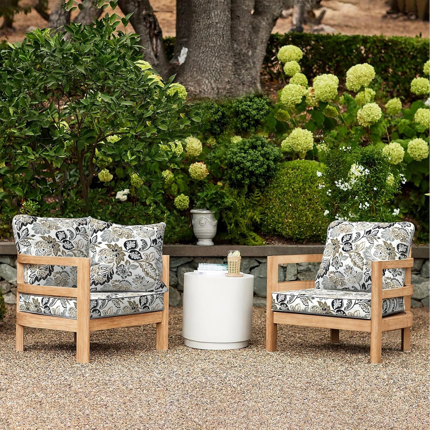 LVTXIII Outdoor Seat and Back Cushion Patio Deep Seat Cushion Set Seasonal Chair Cushion for Wicker Chairs and Garden Furniture Decoration, 22"x22"x4", Dailey Tan