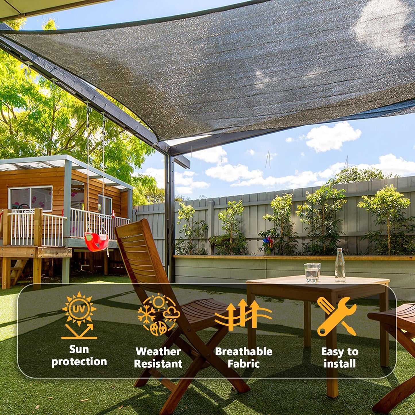 VICLLAX 90% Shade Cloth, 8x20FT Durable Black Mesh Trap with Every 3 FT Grommet, Sun Shade Fabric Netting for for Plants Cover, Greenhouse, Chicken Coop, Barn Kennel, Garden Patio