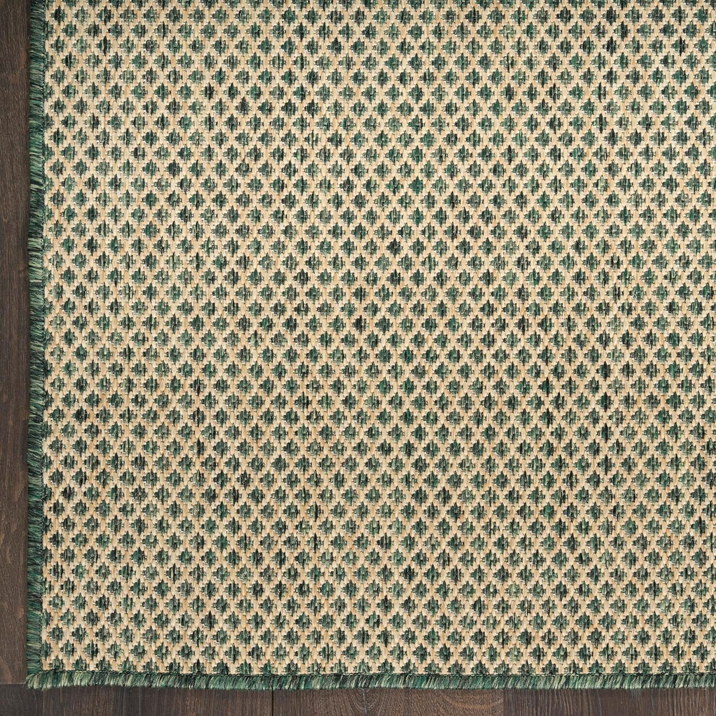 Nourison Home Courtyard Green 2' x 6' Area Rug - Easy Clean, Non Shedding, Bed Room, Living Room, Dining Room, Kitchen (6' Runner)