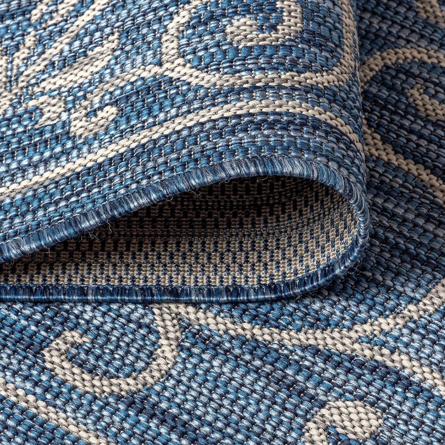 JONATHAN Y SMB106D-3 Charleston Vintage Filigree Textured Weave Indoor/Outdoor Navy/Gray 3 ft. x 5 ft. Area Rug, Classic,Easy-Cleaning,HighTraffic,LivingRoom,Backyard, Non Shedding