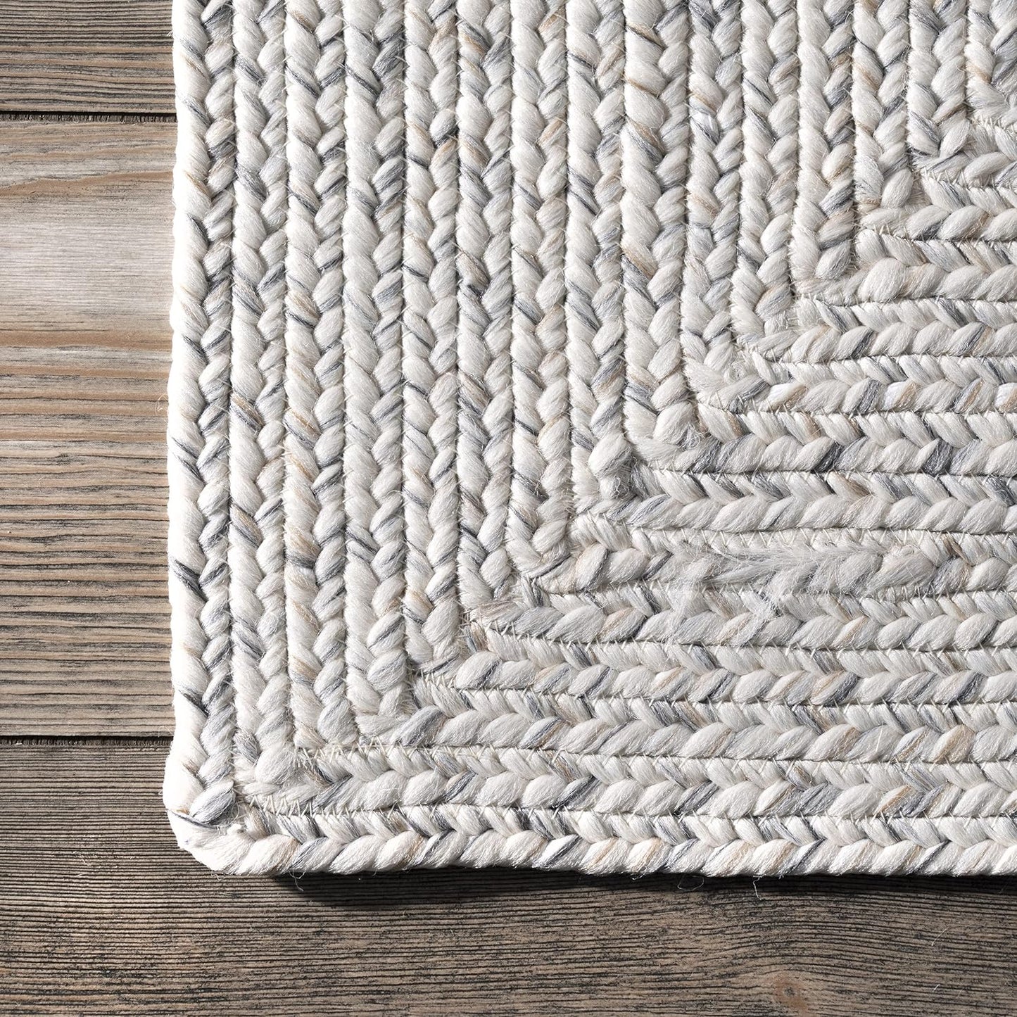 nuLOOM Oval 8'6" x 11'6" Solid Hand Braided Indoor/Outdoor Area Rug, Pet-Friendly, High Traffic, Weather Resistant, for Patio, Balcony, Bedroom, Living, Dining Room, Wynn Ivory