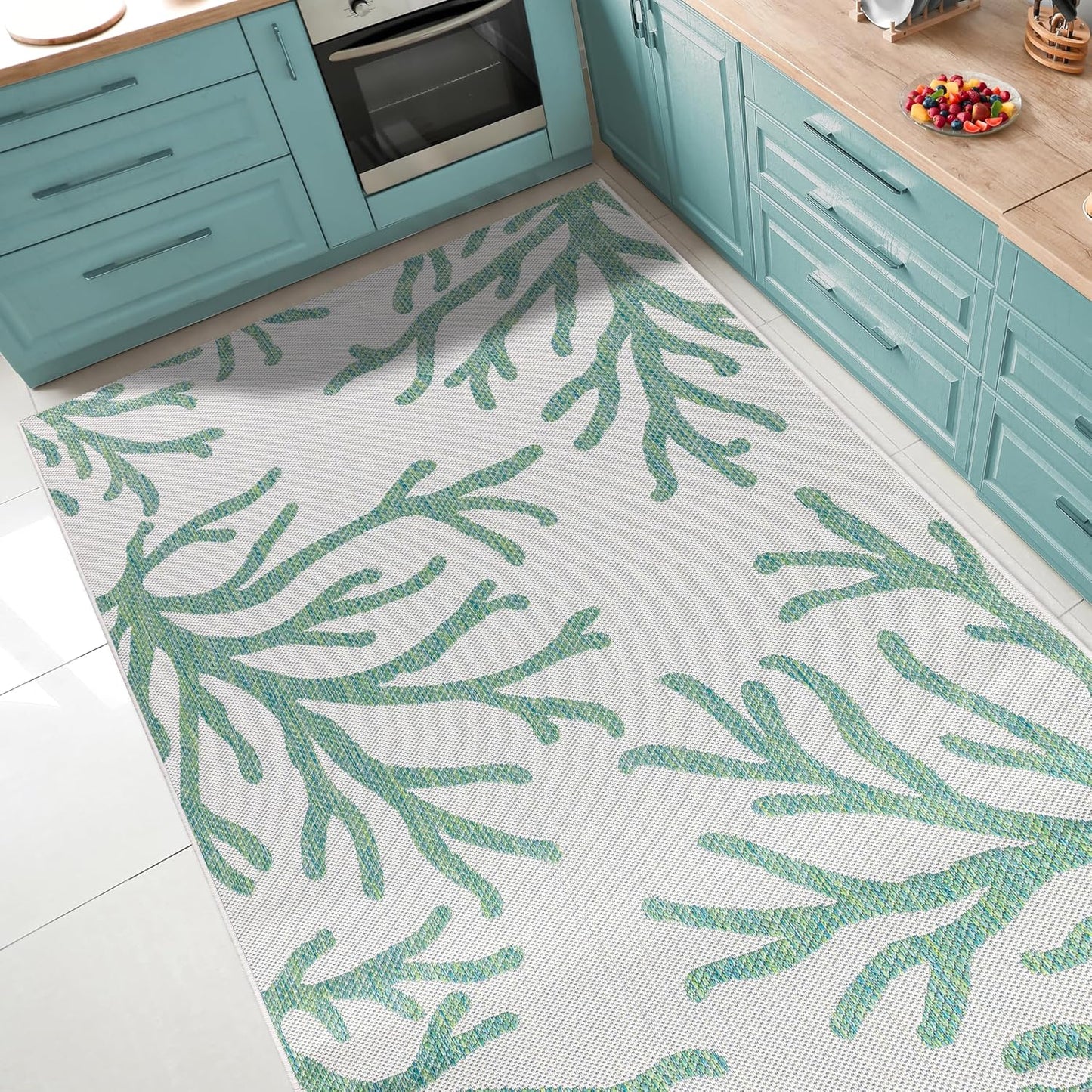 Keen Home Design Terrace Outdoor Area Rug - 9x12 Washable Indoor/Outdoor Rug for Patio, Kitchen, Balcony, Beach, Garden, Deck and Porch, Size: 8'10"x12'