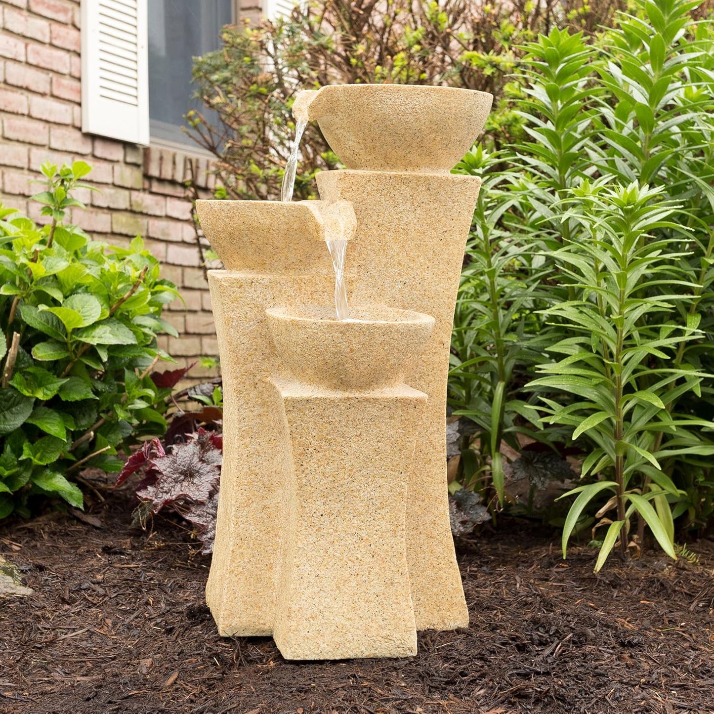 Go Yard Cascade Bowls Fountain with LED Lights