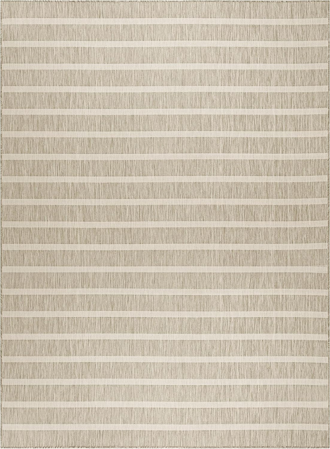 Nourison Home Positano Indoor/Outdoor Grey Ivory 9' x 12' Area Rug, Easy Cleaning, Non Shedding, Bed Room, Living Room, Dining Room, Backyard, Deck, Patio (9x12)