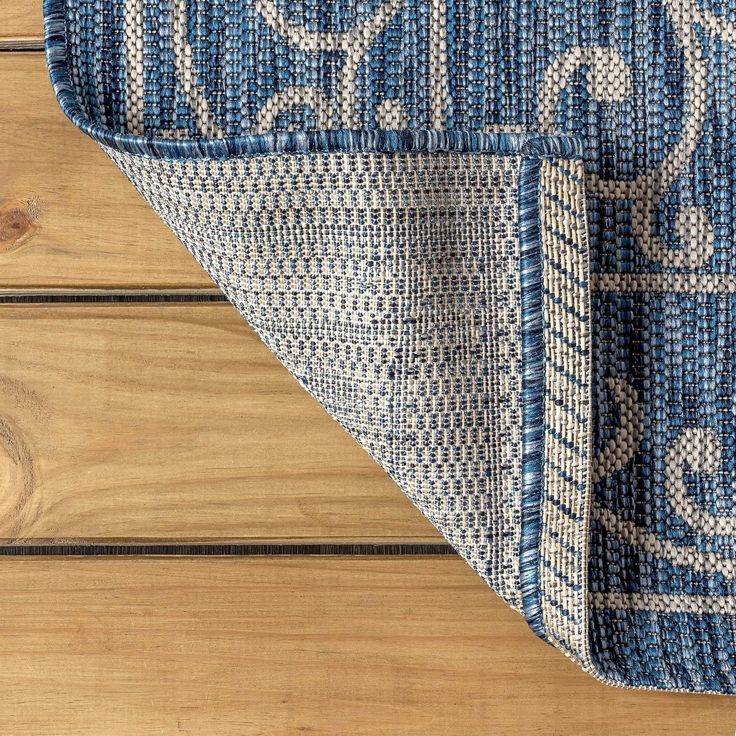 JONATHAN Y SMB106D-14 Charleston Vintage Filigree Textured Weave Navy/Gray 10 ft. x 14 ft. Indoor/Outdoor Area Rug, Pet Friendly, Non-Shedding, Stain Resistant, Easy-Cleaning for Backyard, Patio